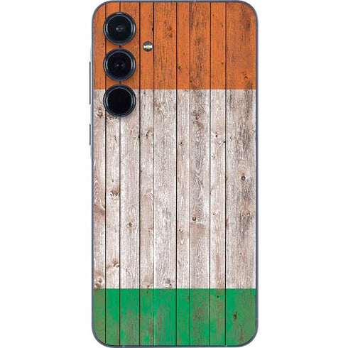 Ireland Flag Dark Wood Galaxy A55 5G Skin